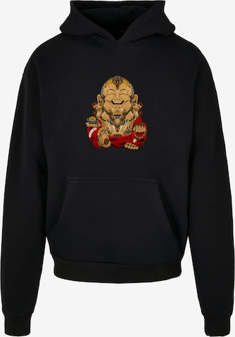 F4NT4STIC Sweatshirt 'Happy Cyber Buddha CYBERPUNK STYLES' in Schwarz: predná strana