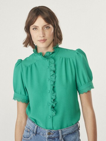 NAF NAF Blouse ' Violala ' in Green: front