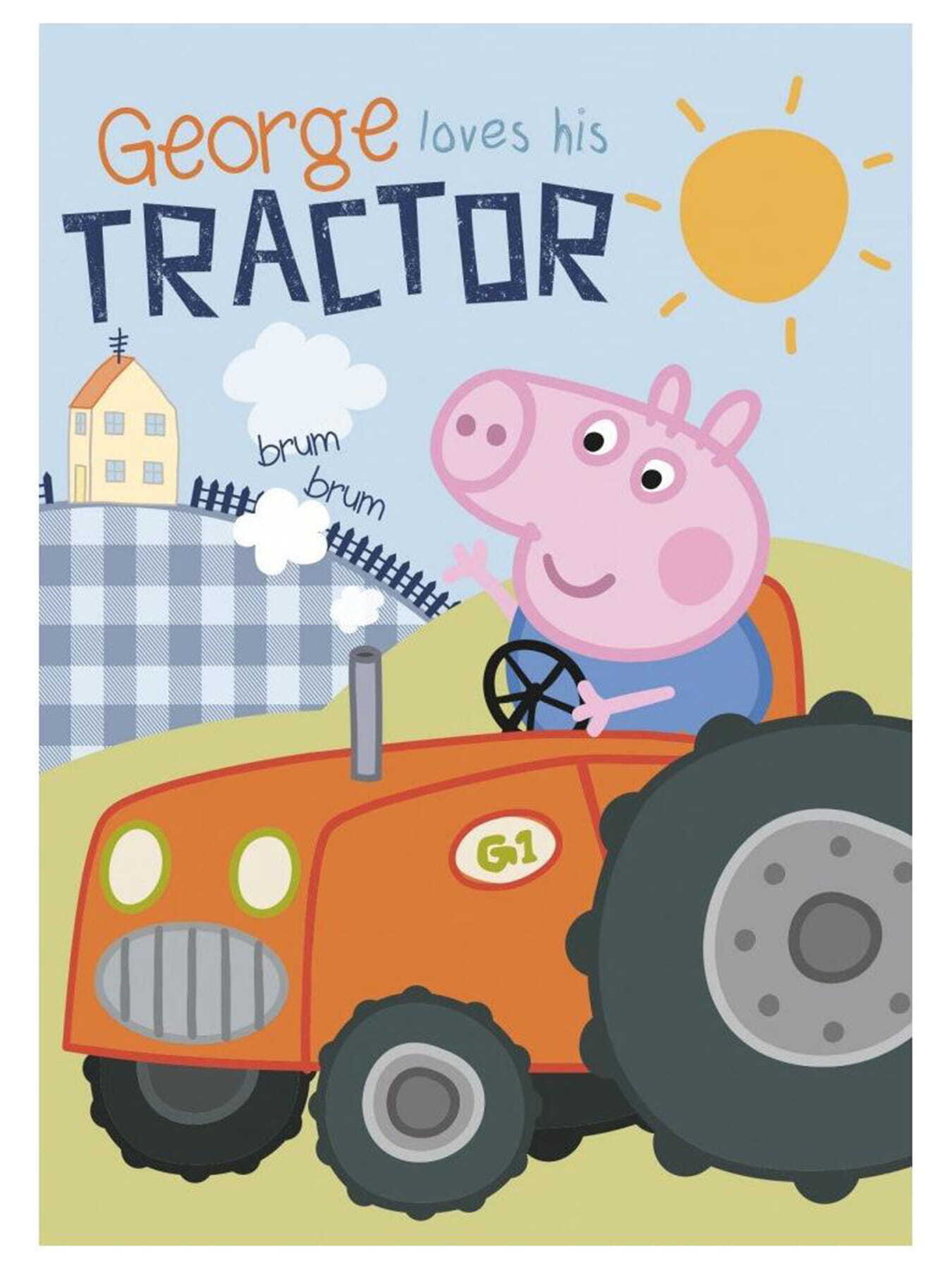 Copertina per neonati 'George & Traktor' di Peppa Pig in blu