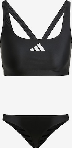 ADIDAS PERFORMANCEBustier Sportski bikini '3-Stripes V-Back' - crna boja: prednji dio