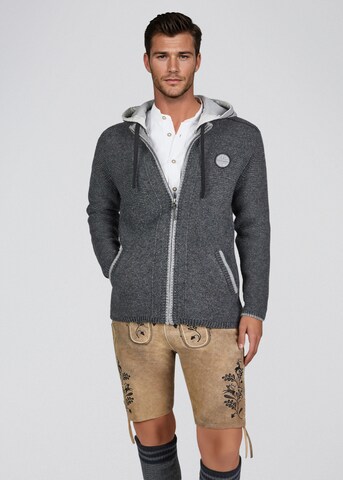 SPIETH & WENSKY Gebreid vest 'Echo' in Grijs: voorkant