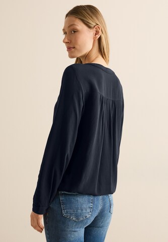CECIL Bluse in Unifarbe in Blau