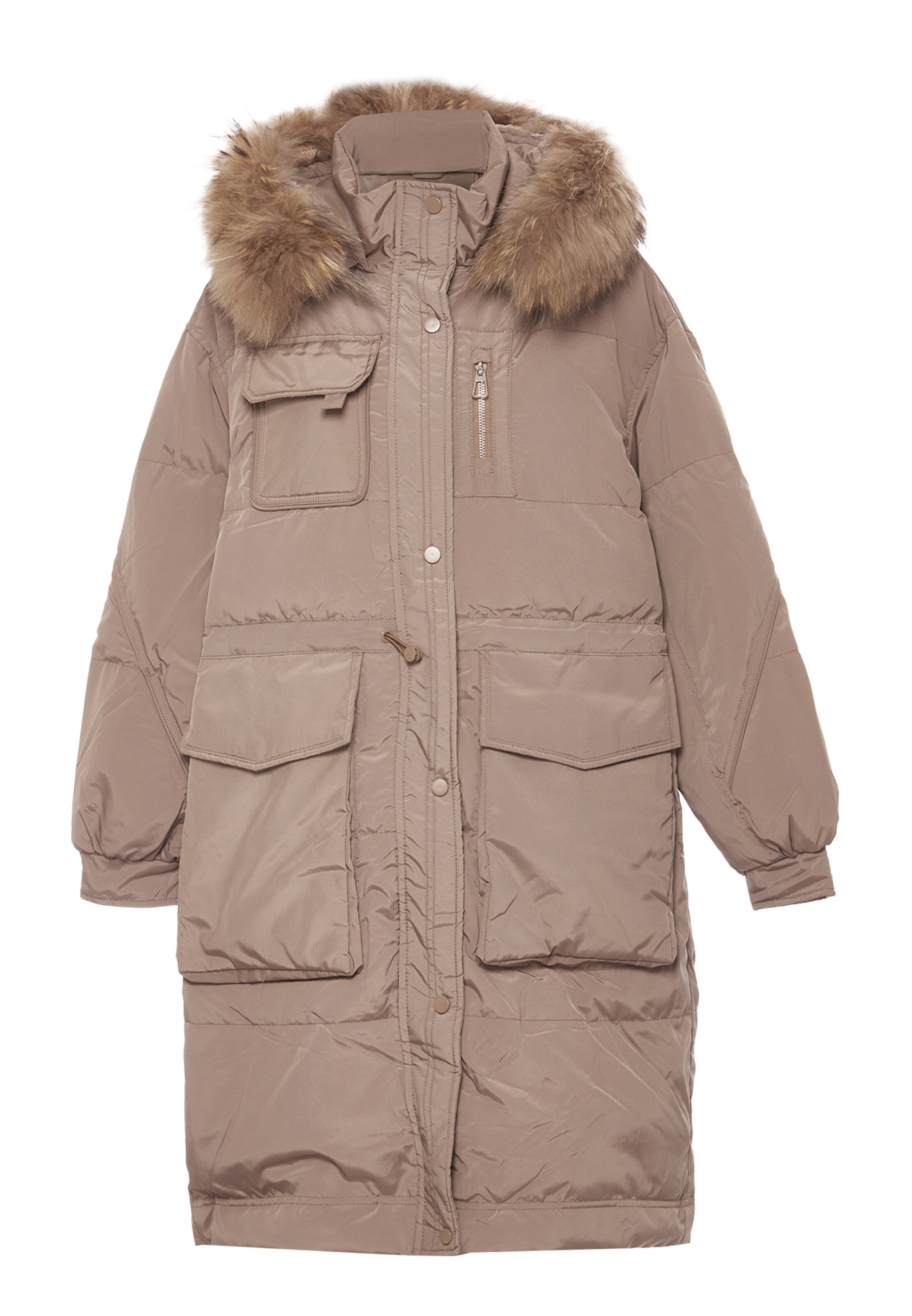 faina Zimski plašč | rjava barva: sprednja stran