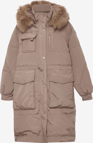 faina Winter Coat in Brown: front