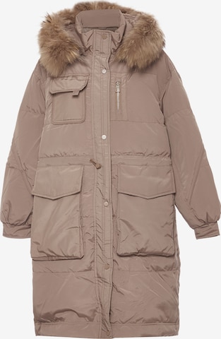 Manteau d’hiver faina en marron : devant