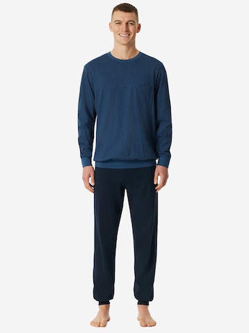 SCHIESSER Pajamas long 'Comfort Essentials' in Blue