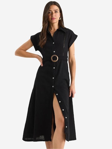 Robe-chemise Bianco Lucci en noir : devant