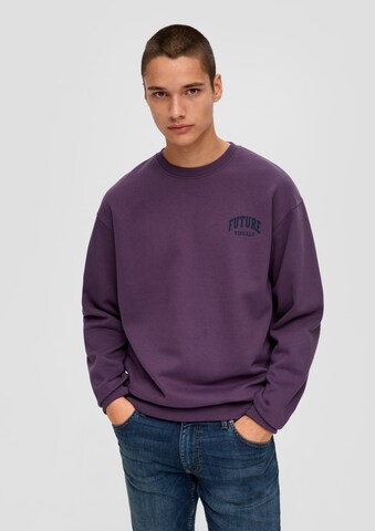 Sweat-shirt QS en violet : devant