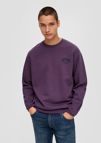 Sweat-shirt QS en violet : devant