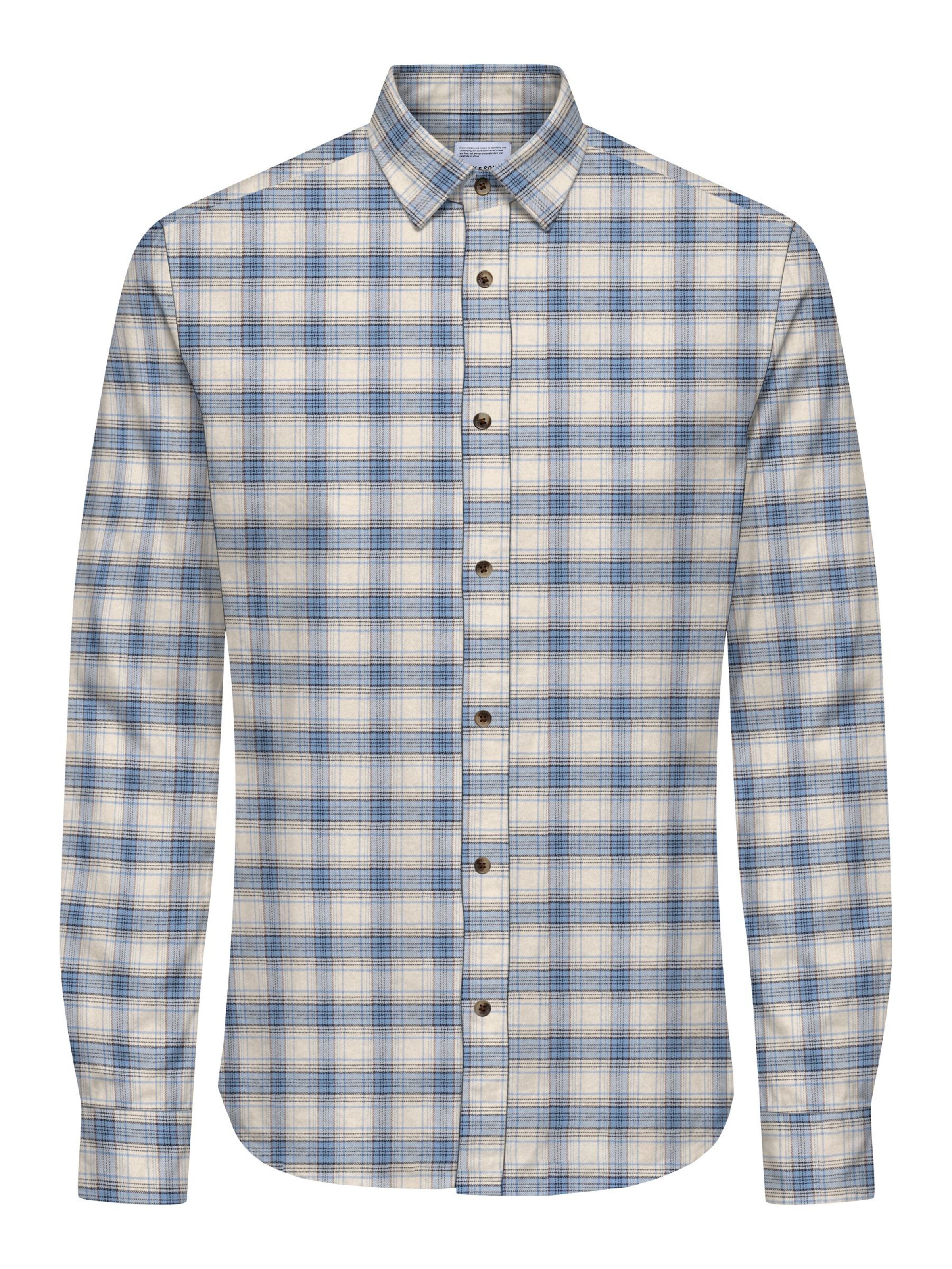 Only & Sons Button Up Shirt 'GUDMUND' in Blue: front