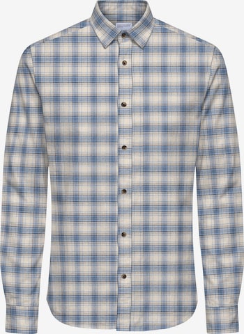 Only & Sons Button Up Shirt 'GUDMUND' in Blue: front