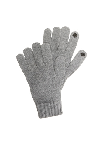 s.Oliver Full Finger Gloves in Grey: front