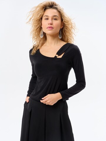 Blue Shadow Blouse in Black: front