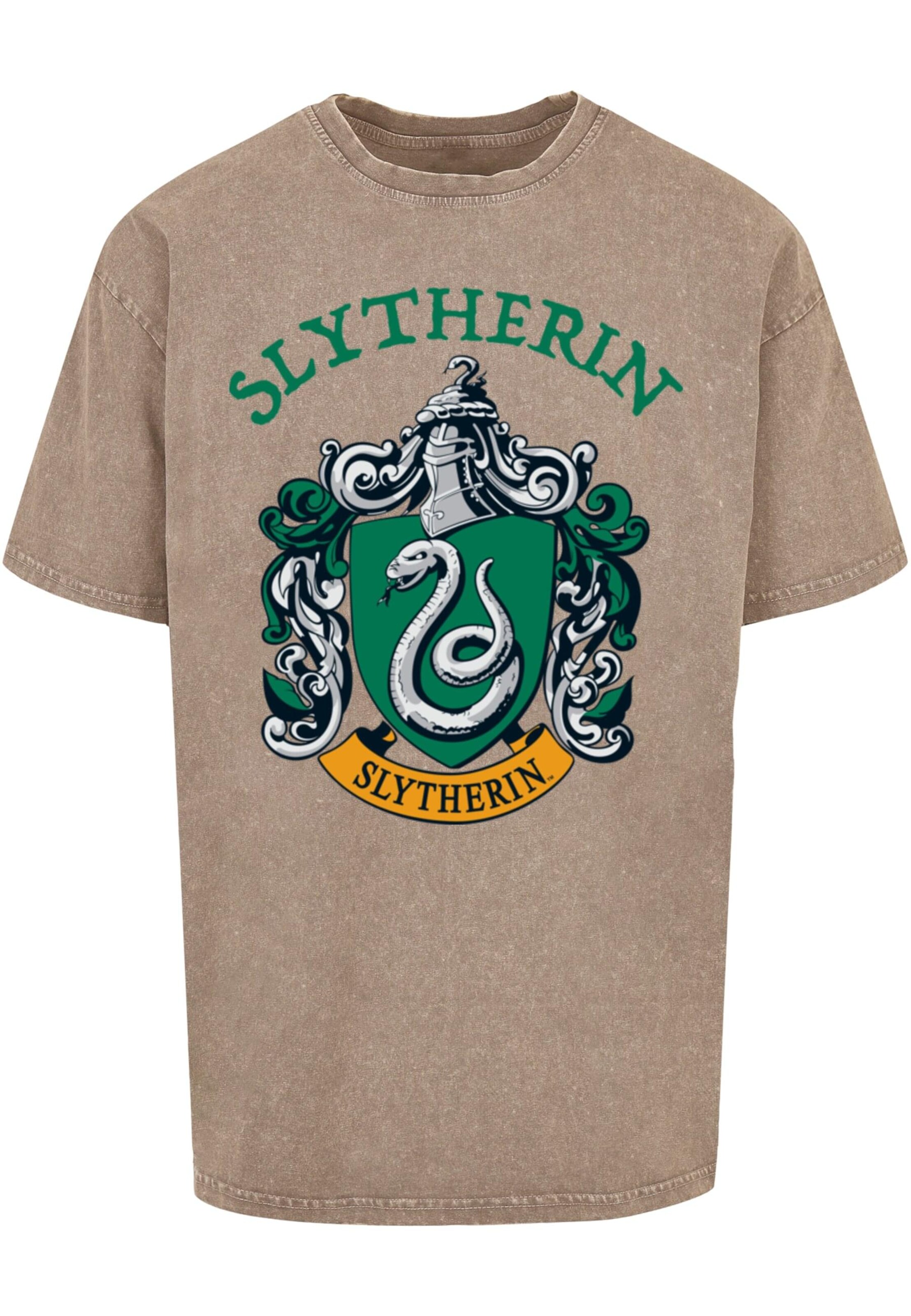 ABSOLUTE CULT Shirt 'Harry Potter - Slytherin Crest' in Bruin: voorkant