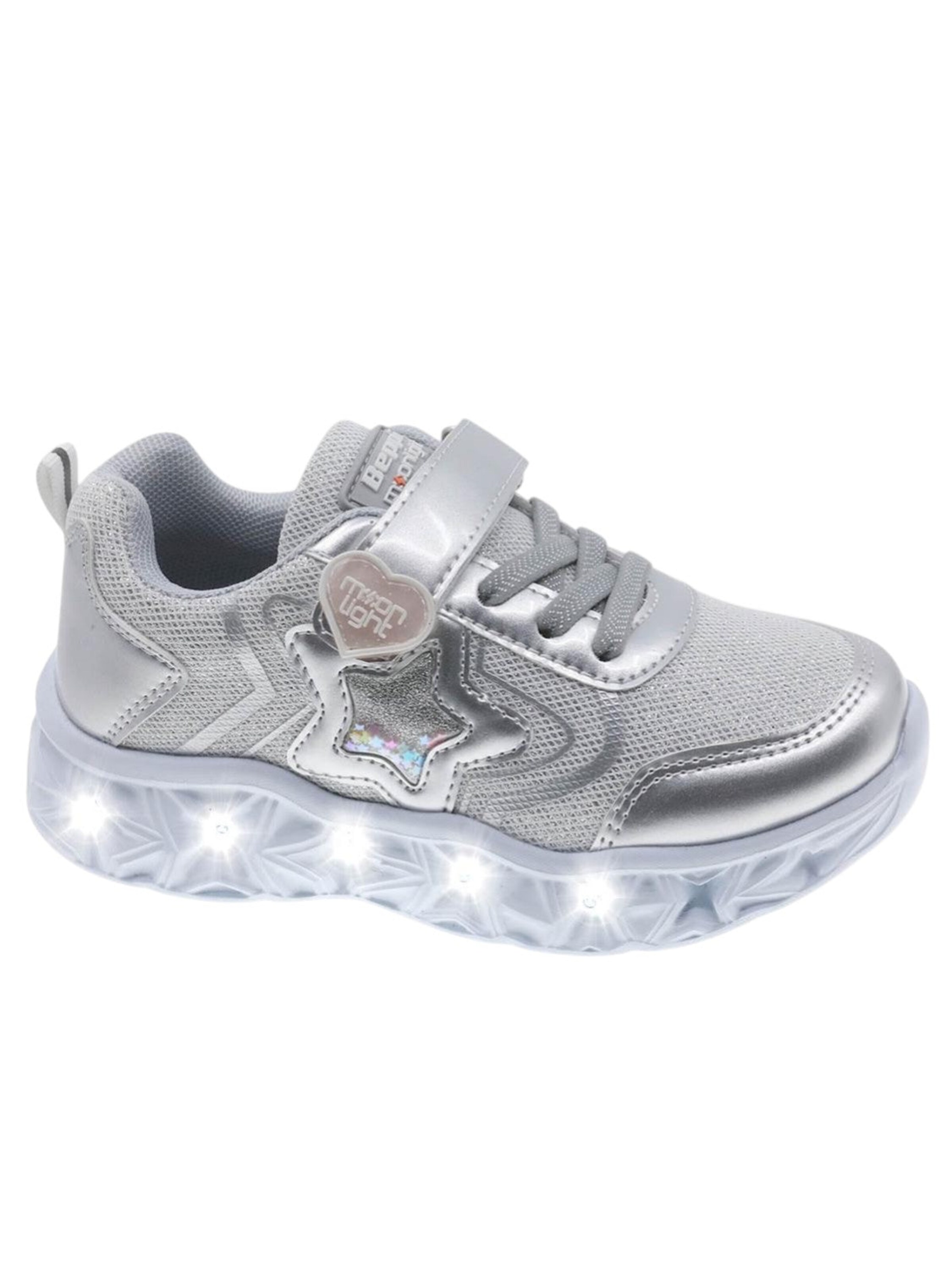 Sneaker 'Lighting Shoes' di Beppi in argento: frontale