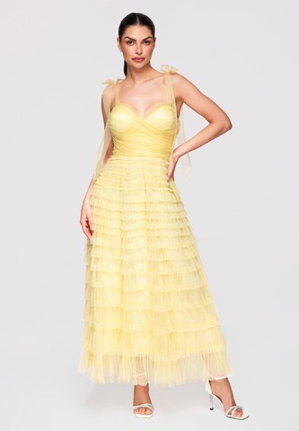 Ombre Abendkleid in Gelb: Vorderseite