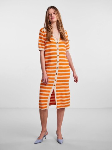 Y.A.S Knitted dress 'Croc' in Orange