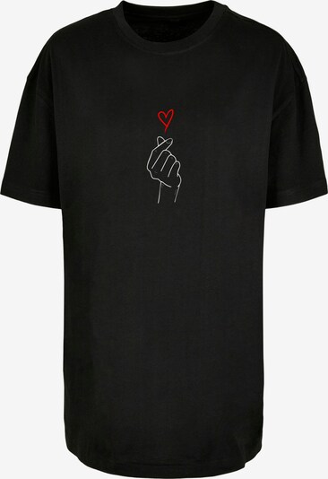 Merchcode T-Shirt 'Heart' in knallrot / schwarz / weiß, Produktansicht