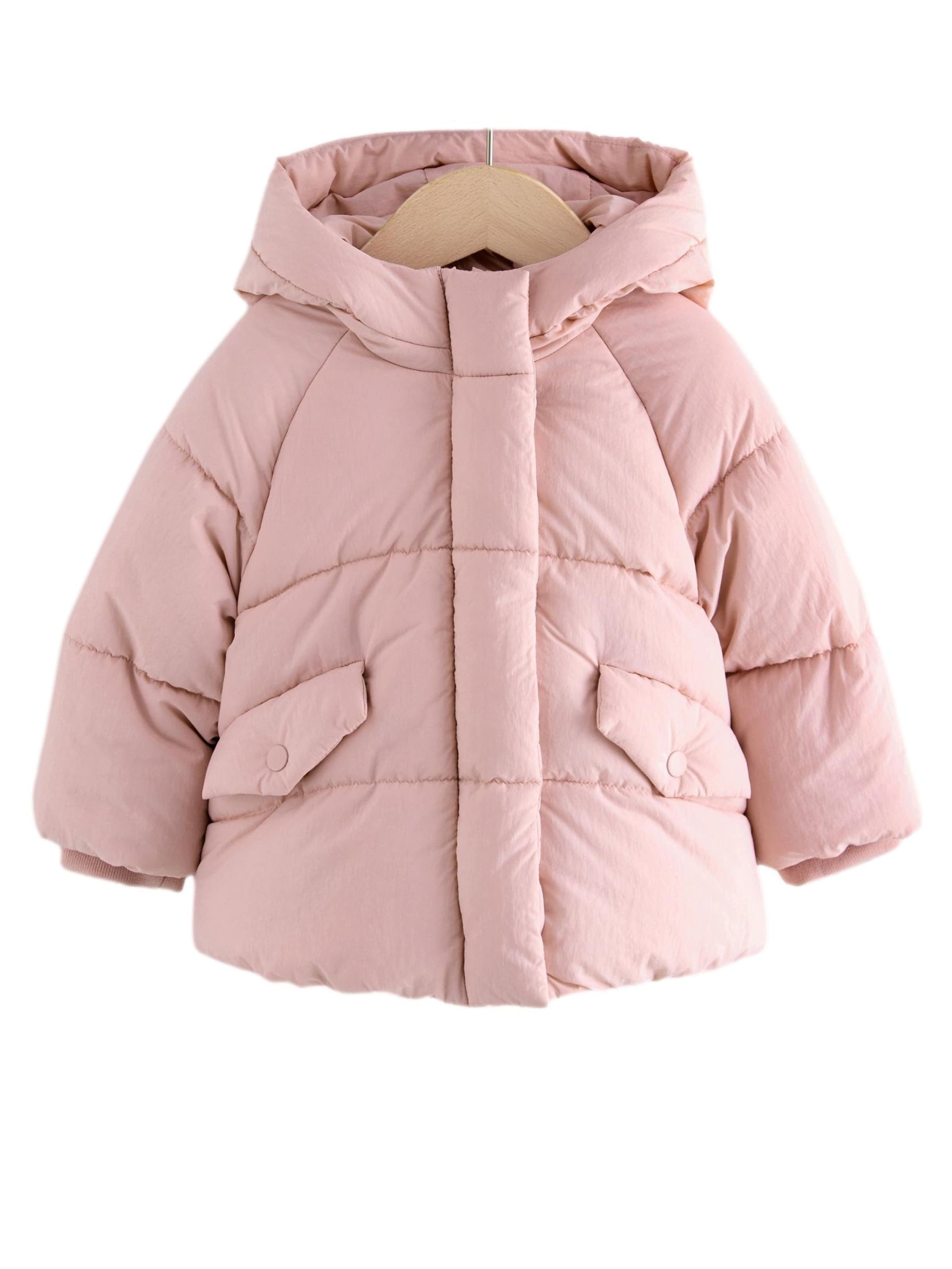Geacă de iarnă de la Next pe roz: față