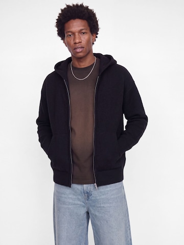 JACK & JONES Knit cardigan in Black: front