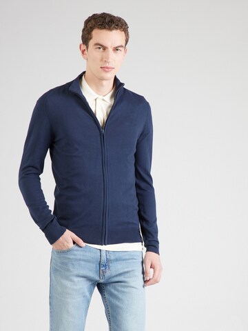 INDICODE JEANS Strickjacke 'Chancellor' in Blau: Vorderseite