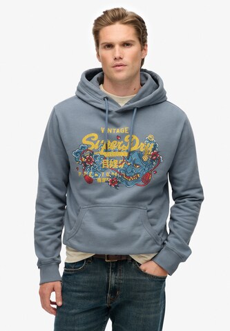 Sweat-shirt Superdry en bleu : devant