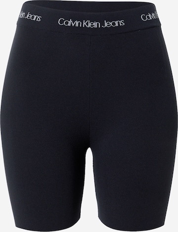 Skinny Leggings 'INTARSIA' de la Calvin Klein Jeans pe negru: față