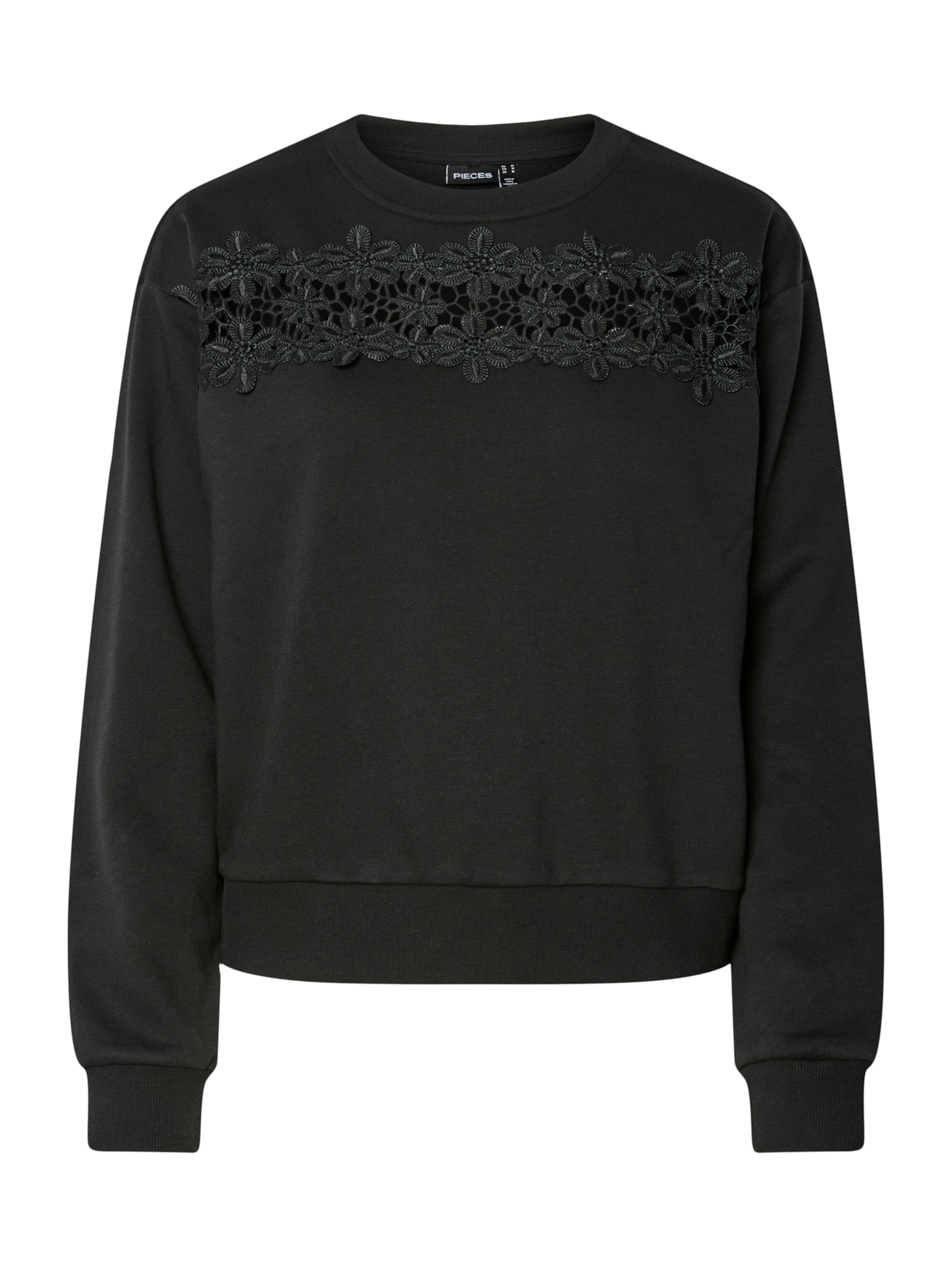 Felpa 'PCRITALA' di PIECES in nero: frontale