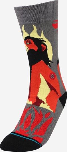 Stance Sportske čarape 'SCAR CREW' u pastelno žuta / tamo siva / crvena / narančasto crvena / crna, Pregled proizvoda