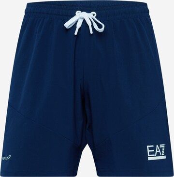 EA7 Emporio Armani Regular Workout Pants in Blue: front