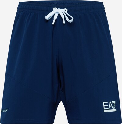 EA7 Emporio Armani Sporta bikses, krāsa - tumši zils / balts, Preces skats
