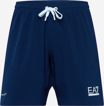 EA7 Emporio Armani - Regular Calças de desporto em azul: frente