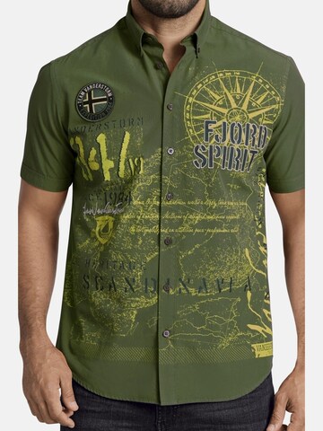 Jan Vanderstorm Comfort fit Button Up Shirt ' Christmar ' in Green