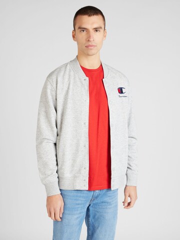 Champion Authentic Athletic Apparel Zip-Up Hoodie in Grey: front