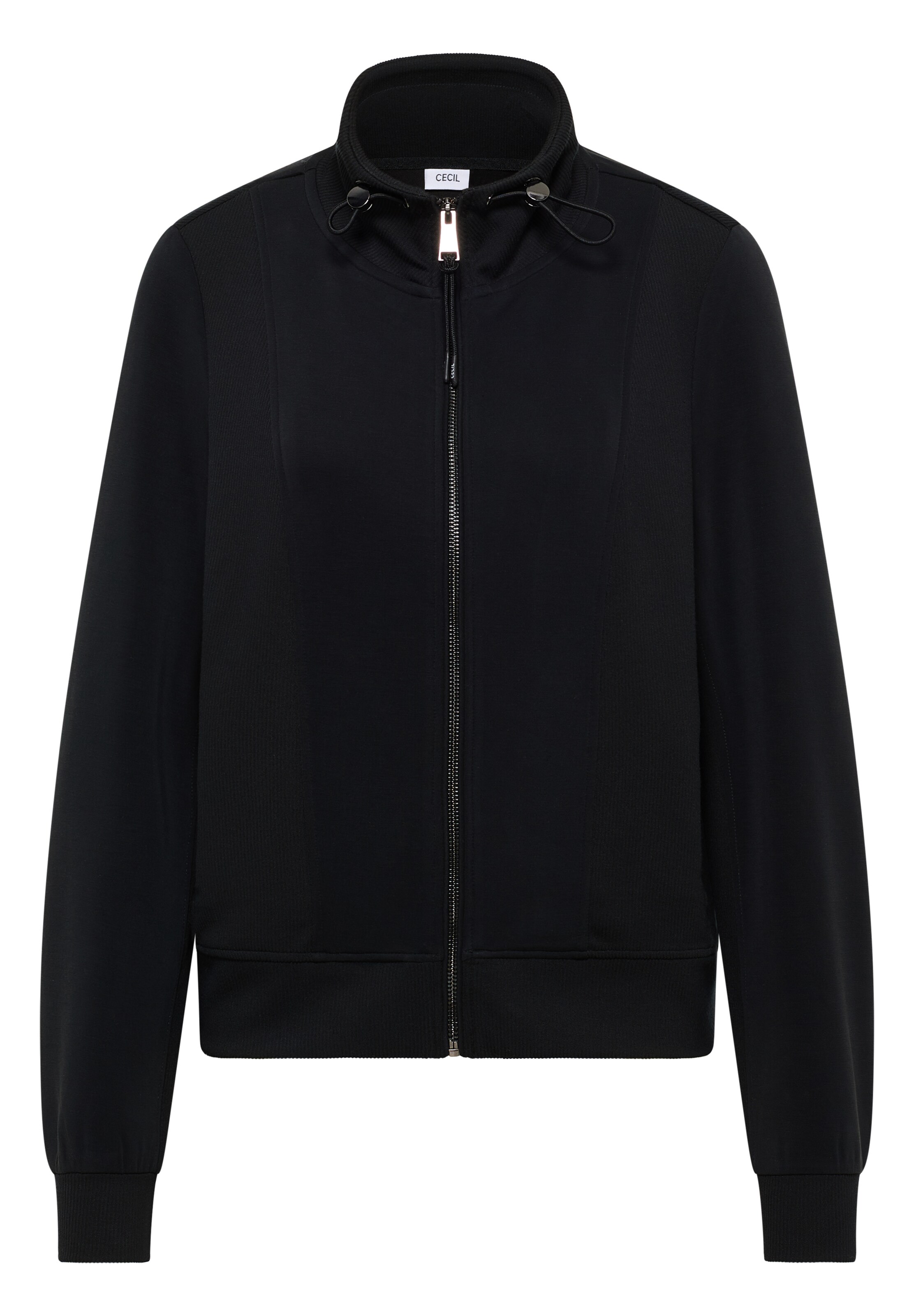 CECIL Zip-Up Hoodie in Black: front