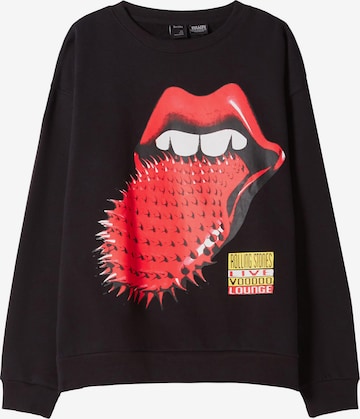 Bershka Sweatshirt in Zwart: voorkant