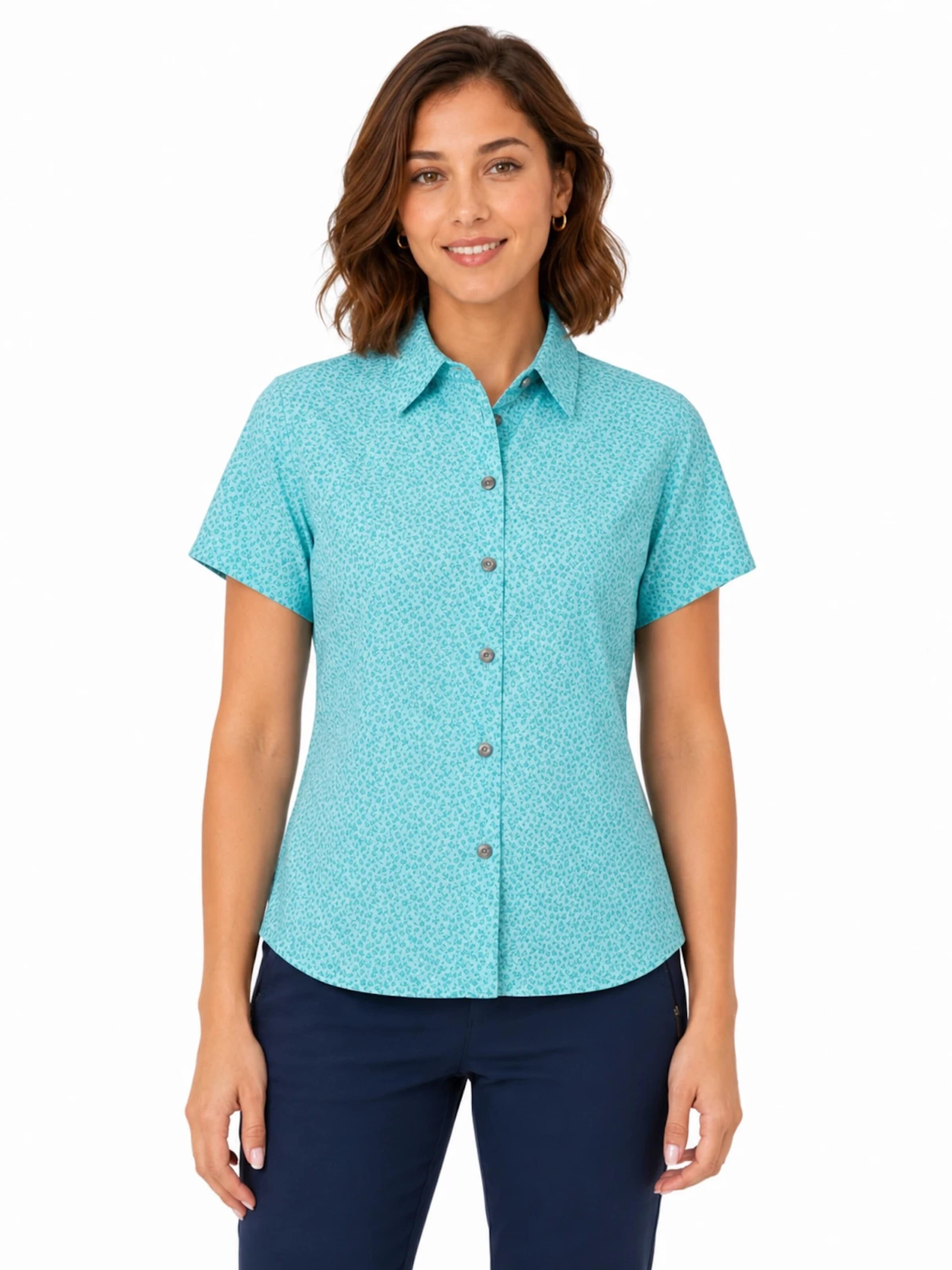 deproc Multifunctionele blouse 'DEPROC ACTIVE Outdoorbluse SUDBURY II' in Blauw: voorkant