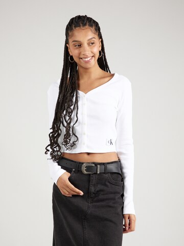 Calvin Klein Jeans - Casaco de malha em branco: frente