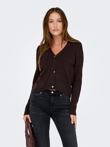 Cardigan 'ONLKATIA' ONLY en marron : devant