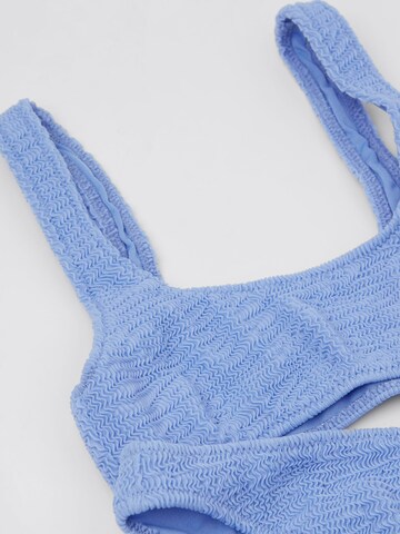 CALZEDONIA Bralette Bikini 'Crinkle Waves' in Blue