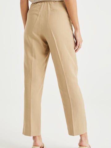 WE Fashion - regular Pantalón de pinzas en beige