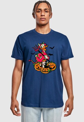 ABSOLUTE CULT Shirt 'Donald Duck - Halloween Devil' in Blauw: voorkant