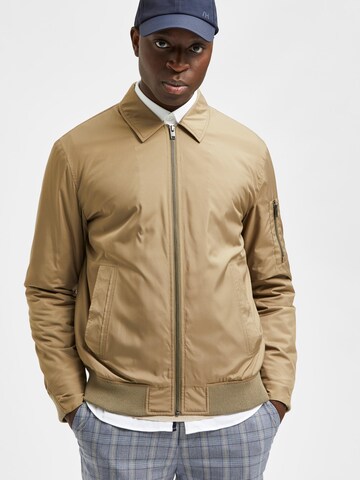 SELECTED HOMME Between-Season Jacket 'Royce' in Brown