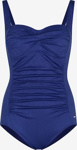 Bandeau Maillot de bain modelant 'Scallop swimsuit' Pastunette en bleu : devant