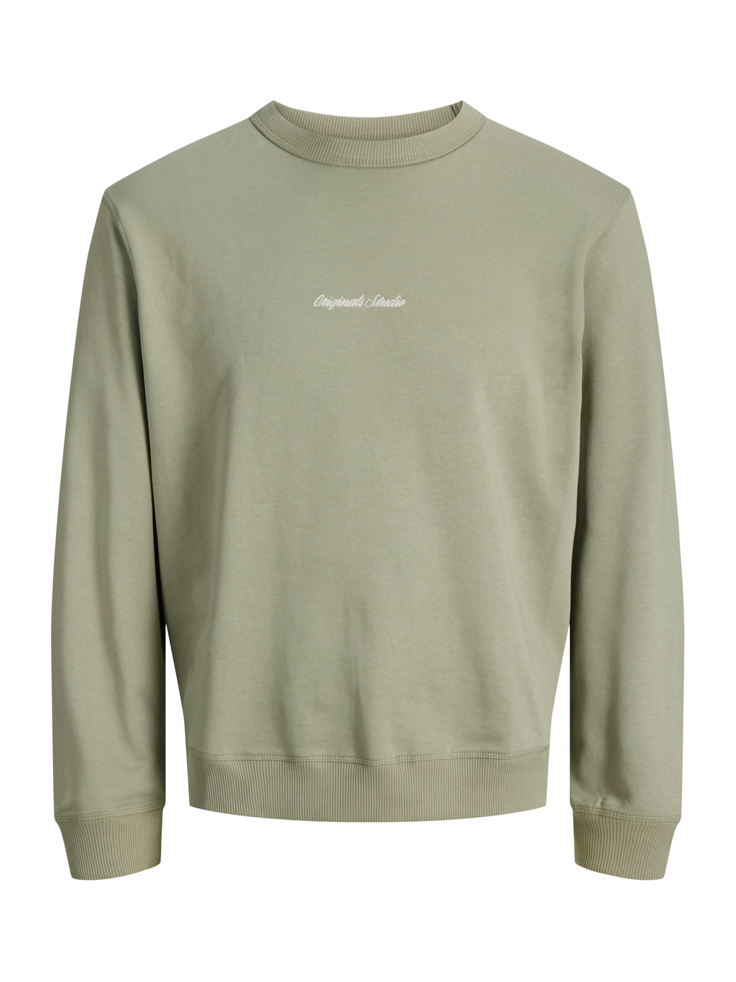 JACK & JONES Sweat-shirt 'JORNorrebro' en vert pastel / blanc, Vue avec produit