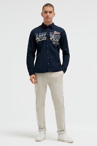 CAMP DAVID Slim fit Button Up Shirt in Blue