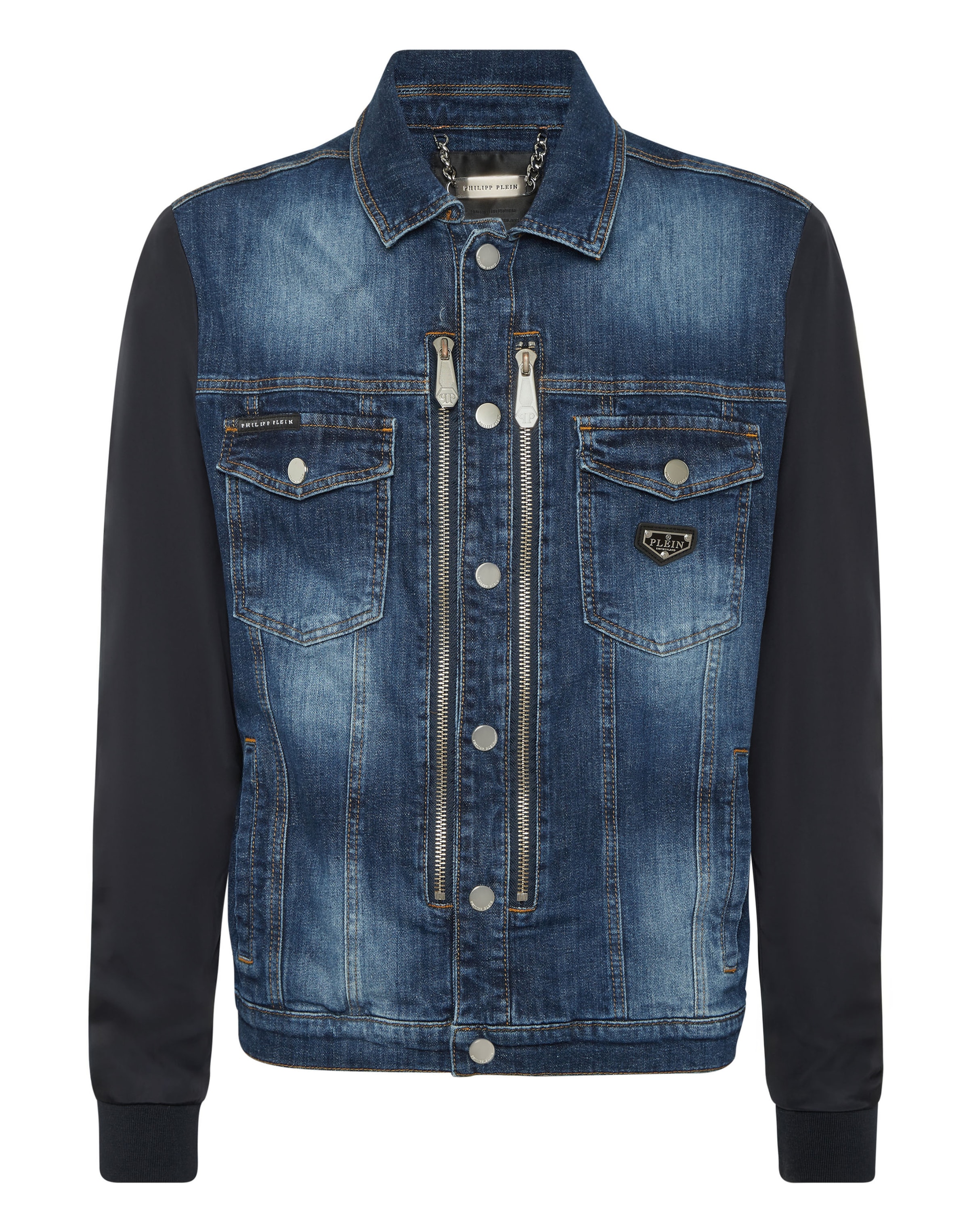 Philipp Plein Between-season jacket 'College' in Blue: front