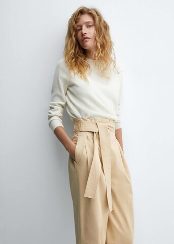 MANGO Loose fit Pleat-Front Pants 'Jhonny' in Beige