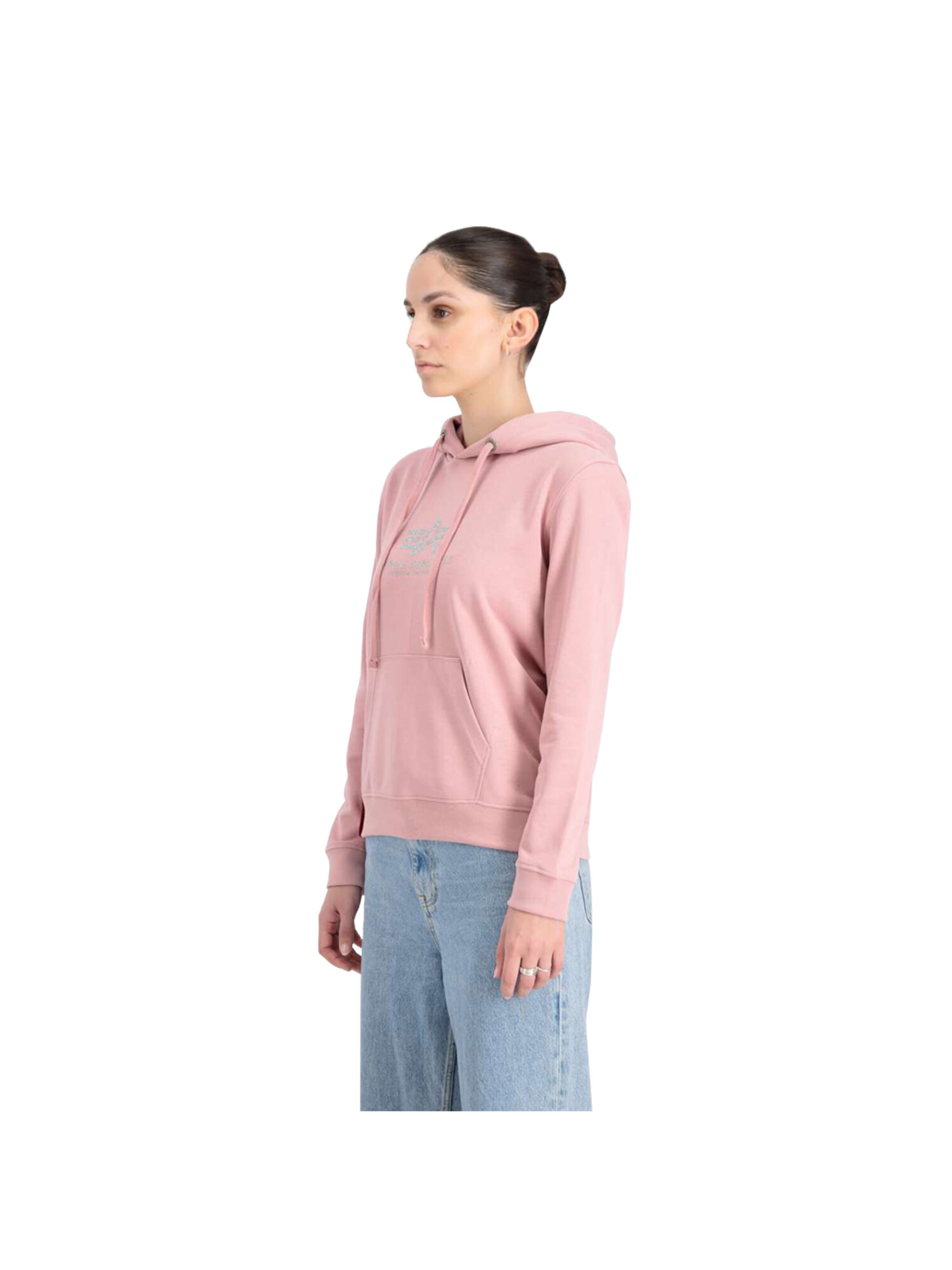 ALPHA INDUSTRIES Sweatshirt 'New Basic Glitter' in Pink