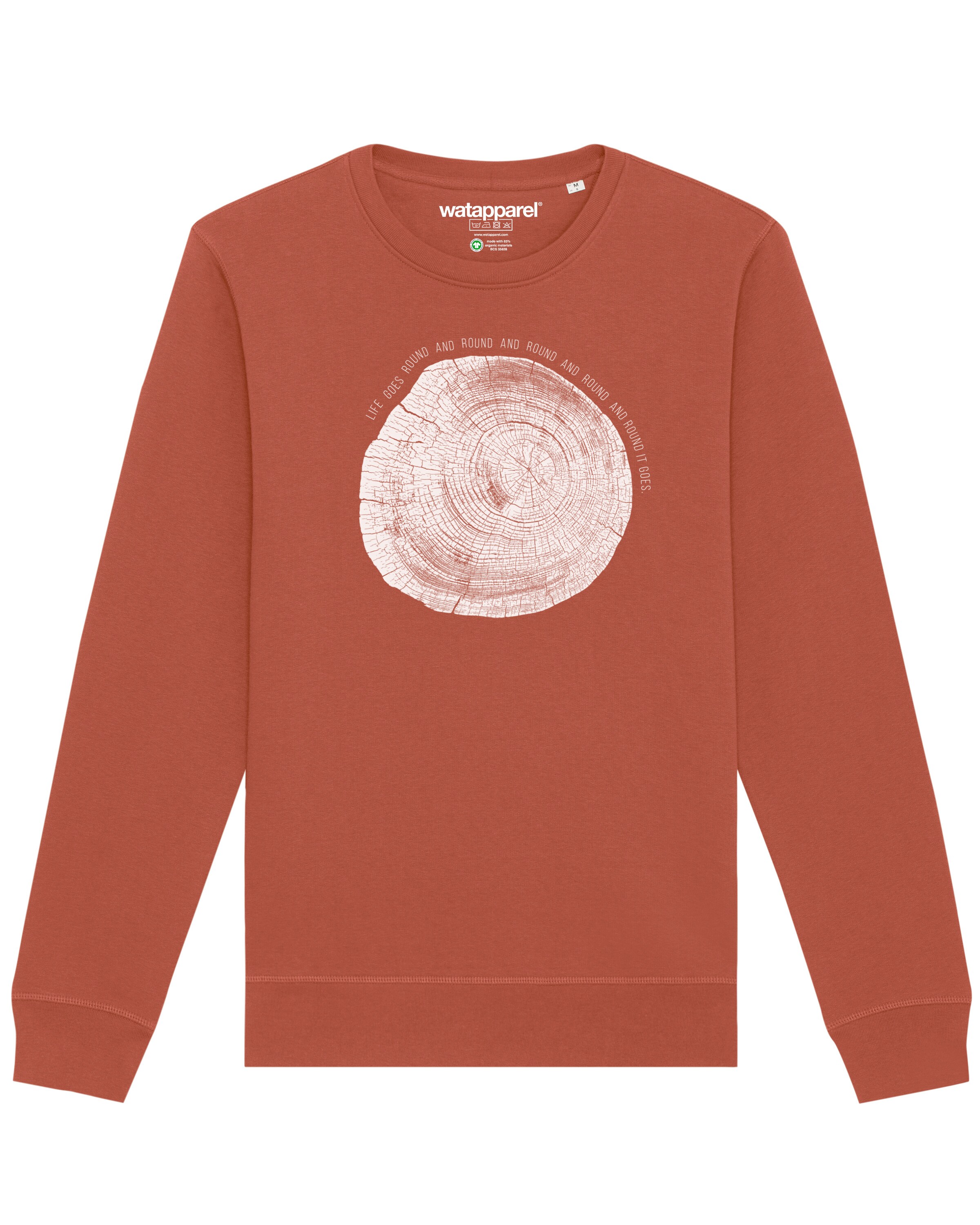 Sweat-shirt 'Baumscheibe' Watapparel en marron : devant